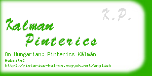 kalman pinterics business card