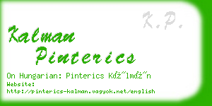 kalman pinterics business card